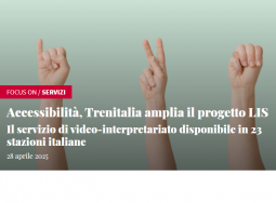 Accessibilità, Trenitalia amplia il progetto LIS